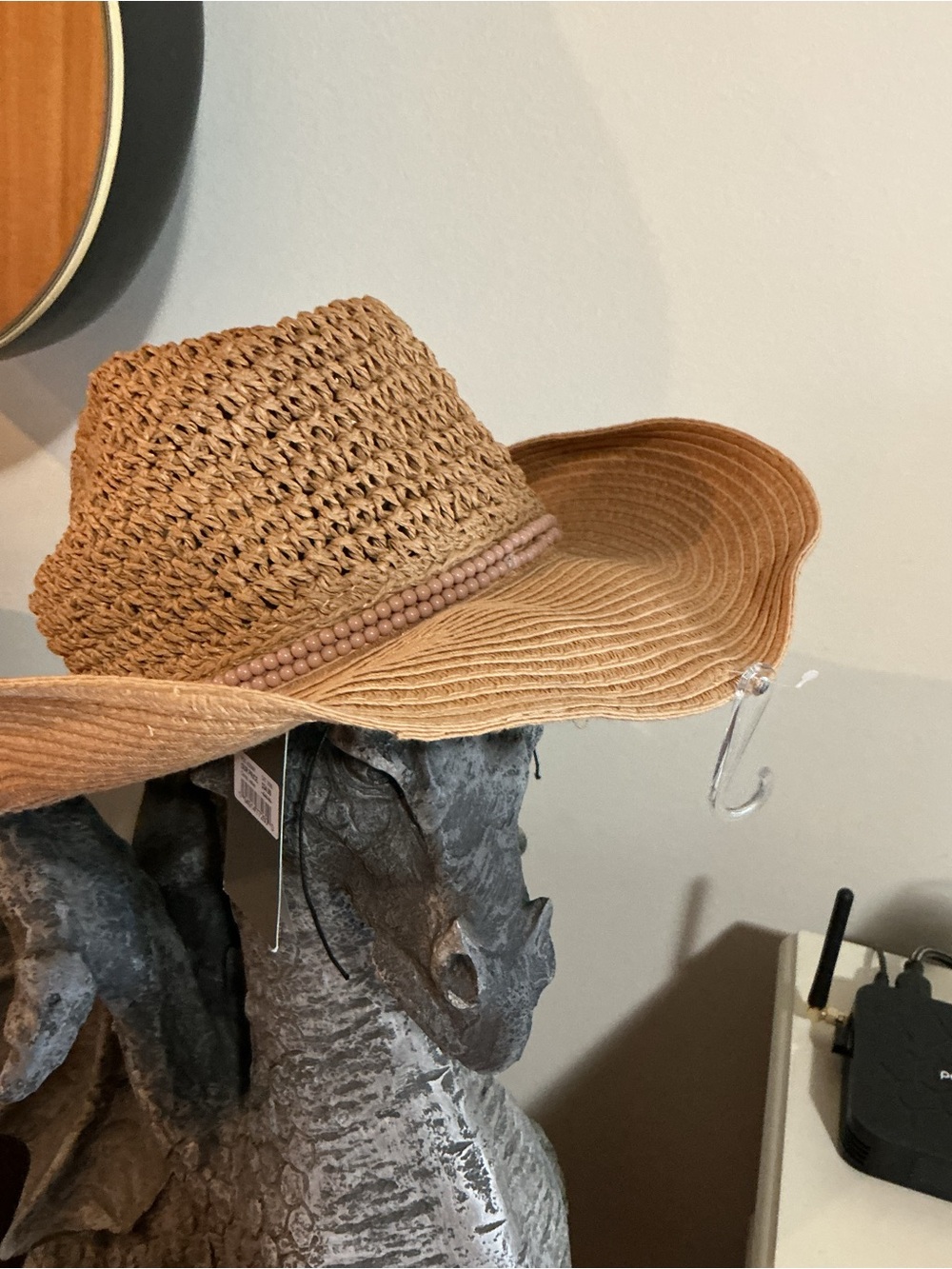 Crown Vintage Straw Wide-Brim Sun Hat in Natural Tan Size Small New w Tags - Picture 3 of 15